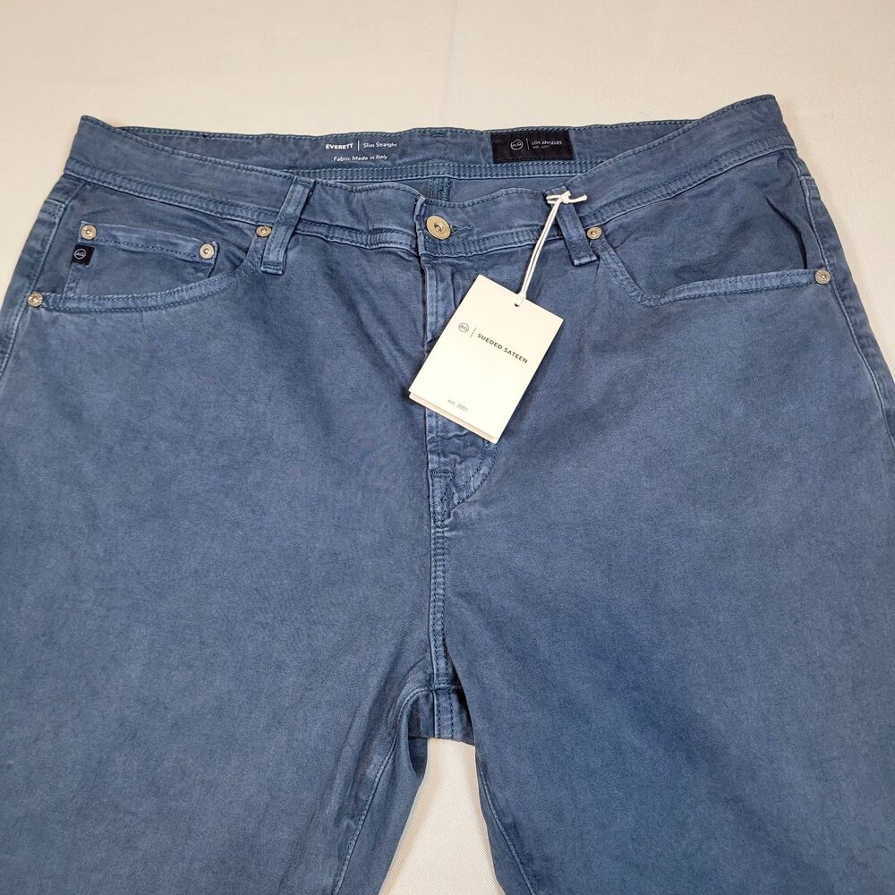 Adriano Goldschmied The Everett Sueded Stretch Sateen Pants Blue Men's 36X31 NWT
